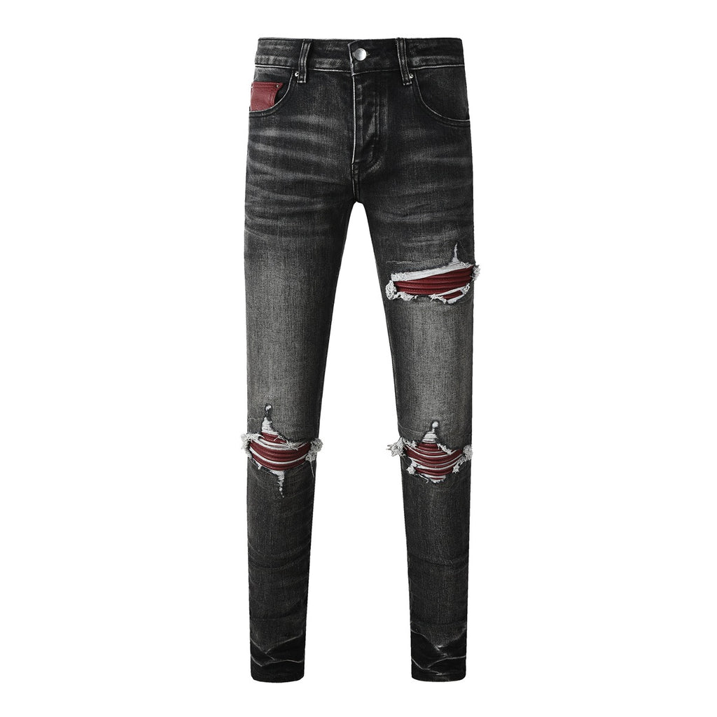 Fashionable Mens Washed Distressed Ripped Jeans