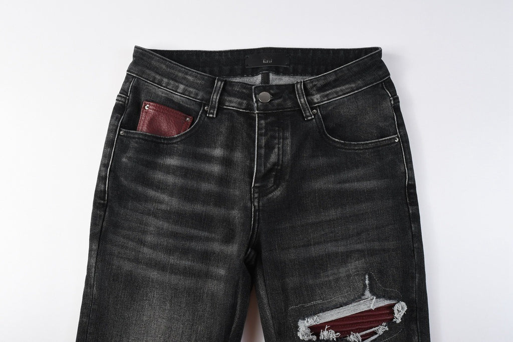 Fashionable Mens Washed Distressed Ripped Jeans